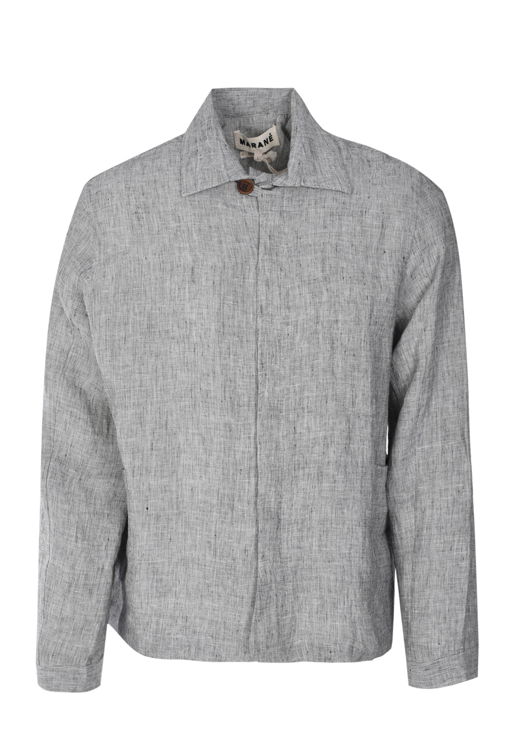 LINEN BUTTON JACKET WITH COLLAR