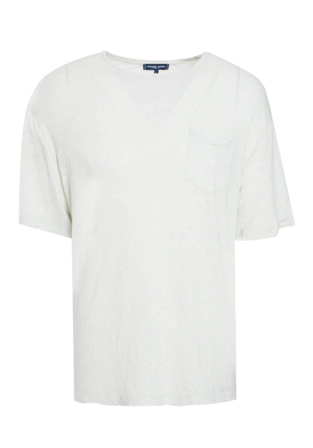 CARMO LINEN RELAXED FIT TEE WITH POCKET