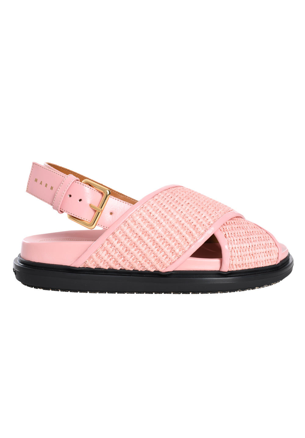 MARNI Fussbet Raffia-effect Sandals In Pink
