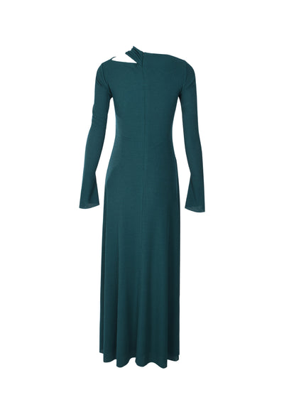 MAXI DRESS WITH SHOULDER CUT-OUTS AND METALLIC BUTTONS