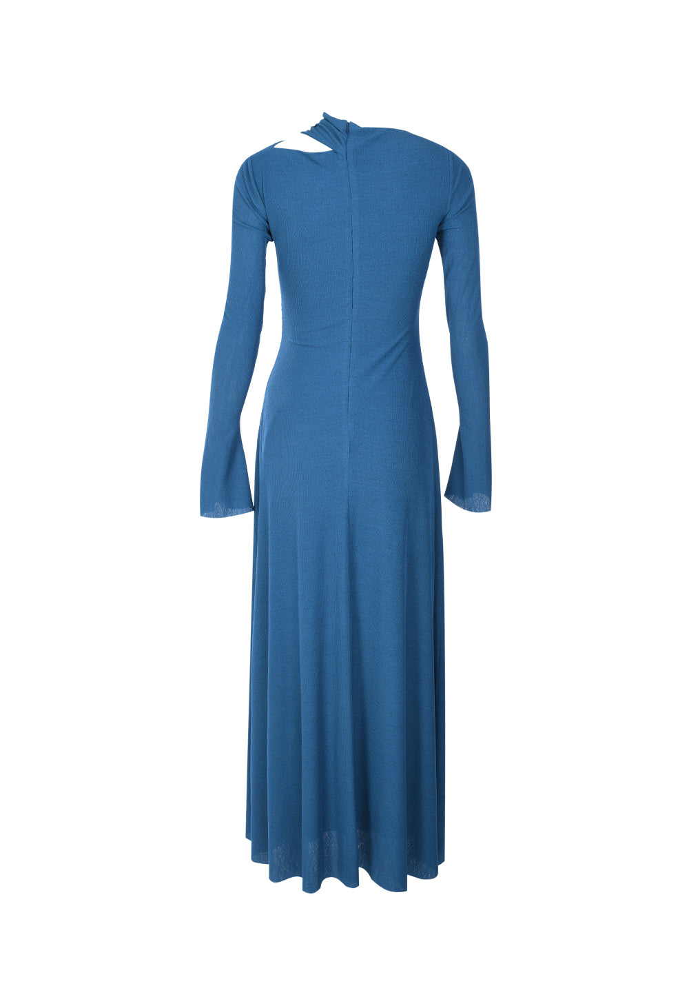 MAXI DRESS WITH SHOULDER CUT-OUTS AND METALLIC BUTTONS