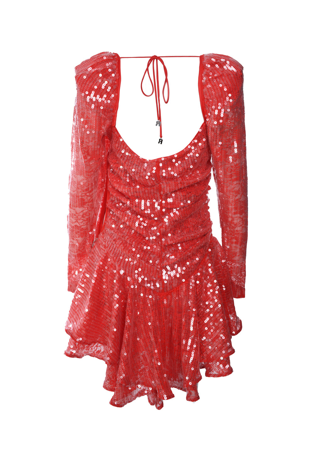 ROTATE ruched sequinned minidress