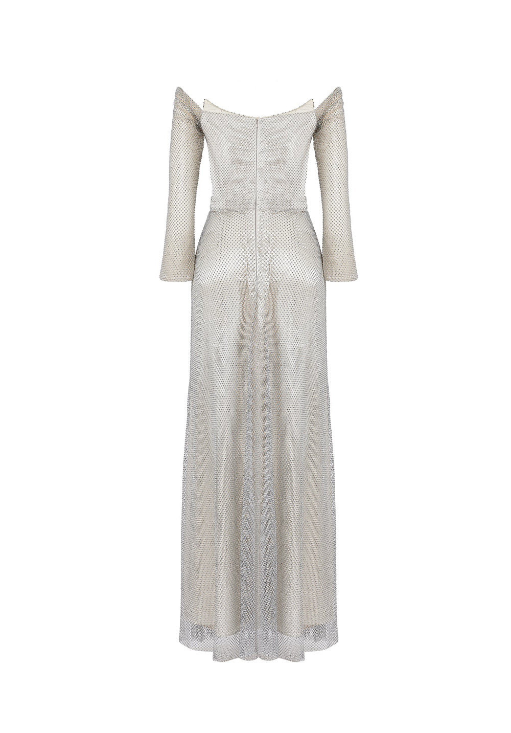 BAZZA ALZOUMAN rhinestone-embellished off-shoulder gown