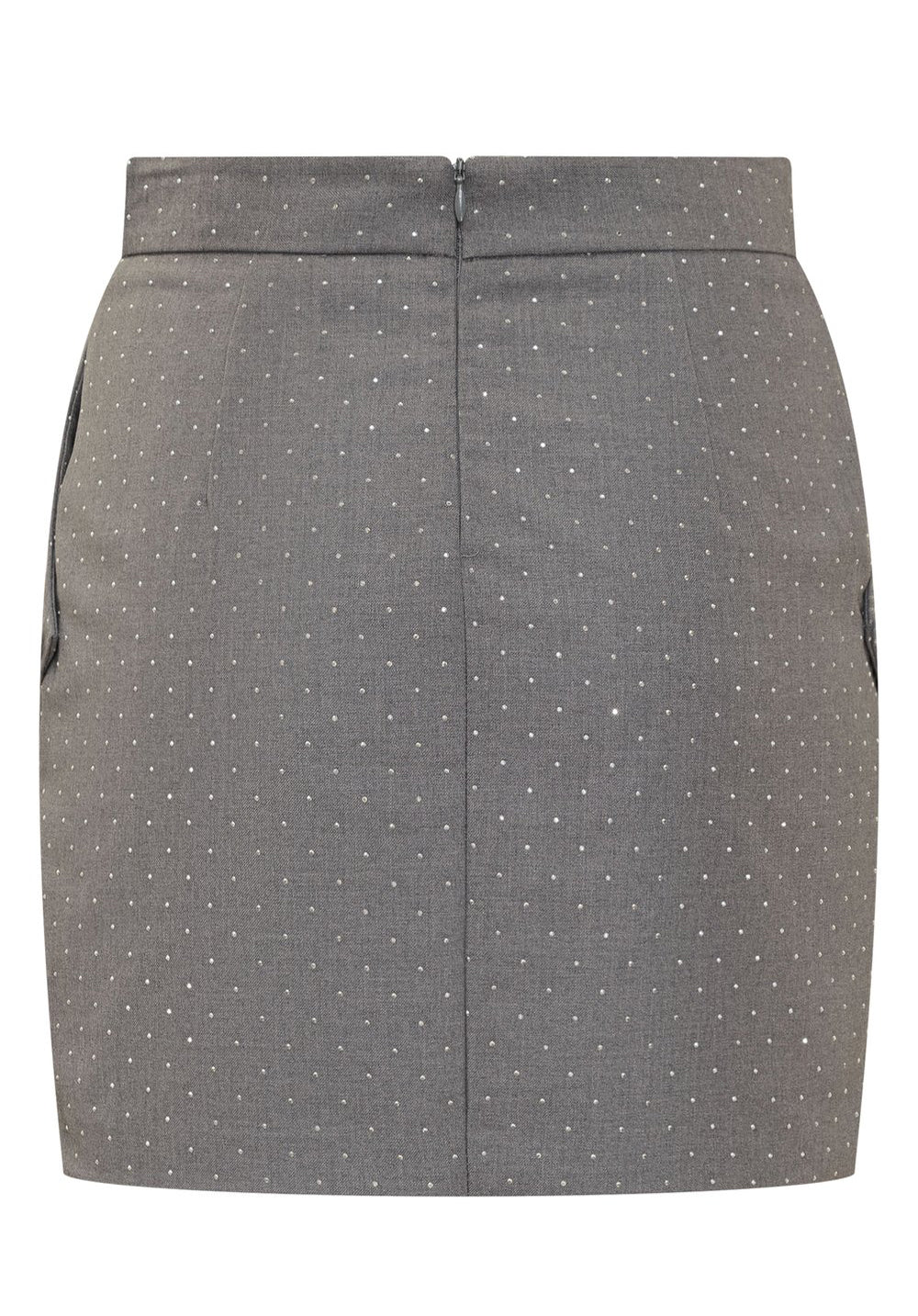SIMONA CORSELLINI Gray miniskirt with micro studs for women