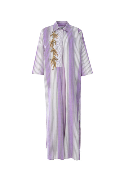 LILAC JUMPSUIT WITH GOLD EMBROIDERY