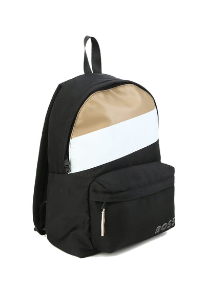 BOSS Kidswear striped logo-print backpack حقيبة الظهر