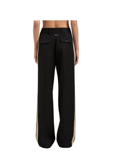 Palm Angels Black trousers with bands تراوزرس
