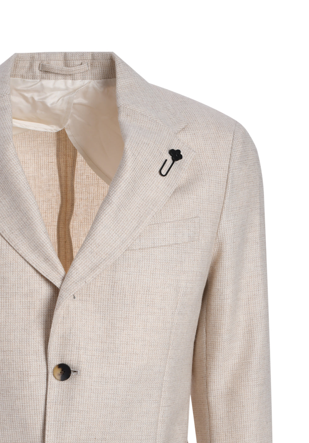 Lardini logo-appliqué wool single-breasted blazer