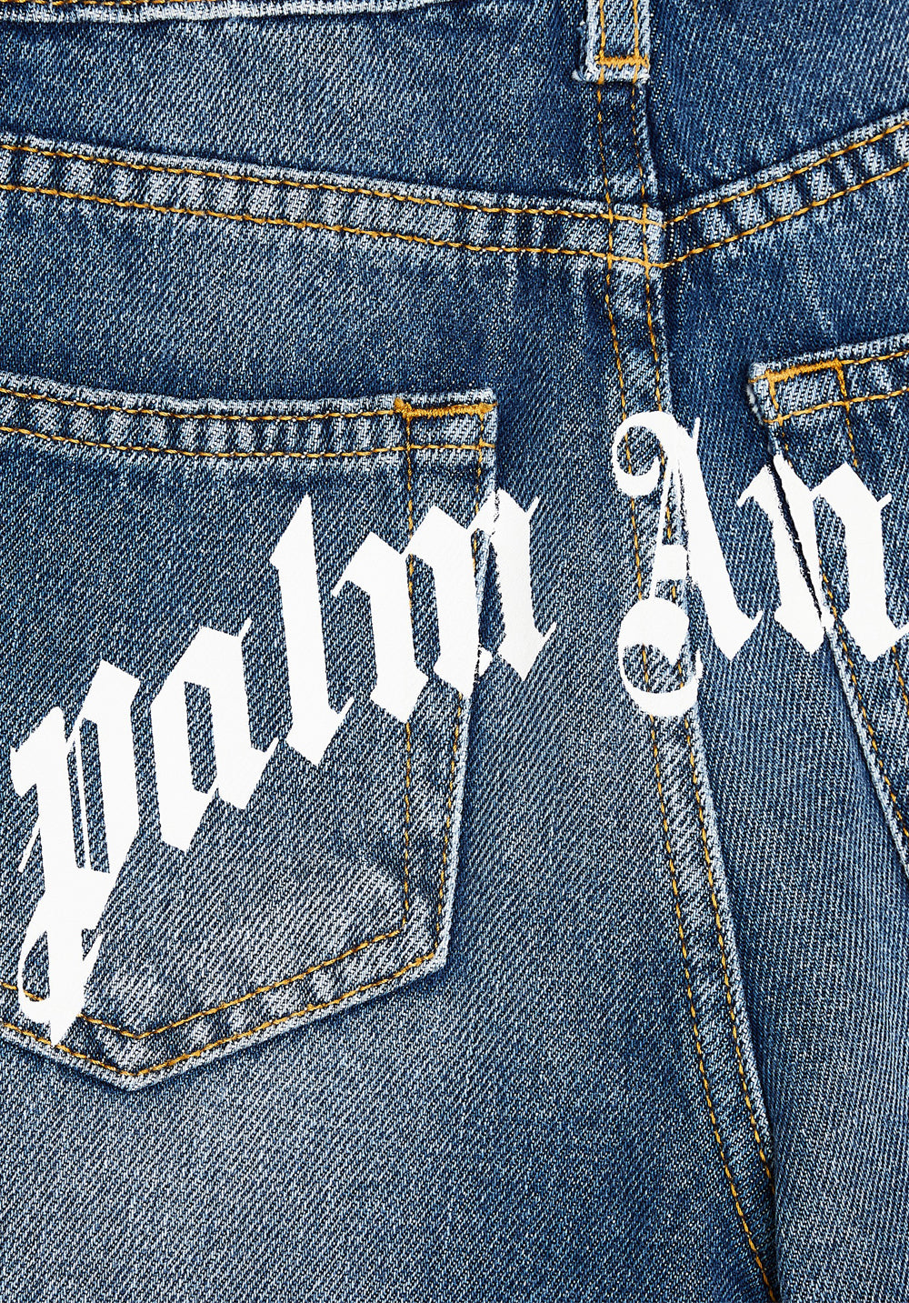 Palm Angels Kids logo-print cotton jeans