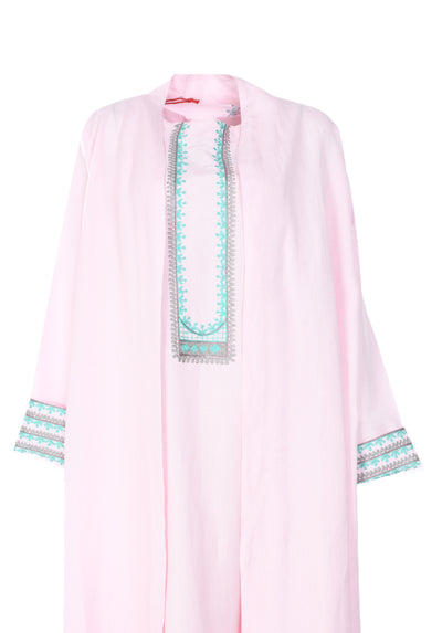PINK EMBROIDERY TURQUOISE