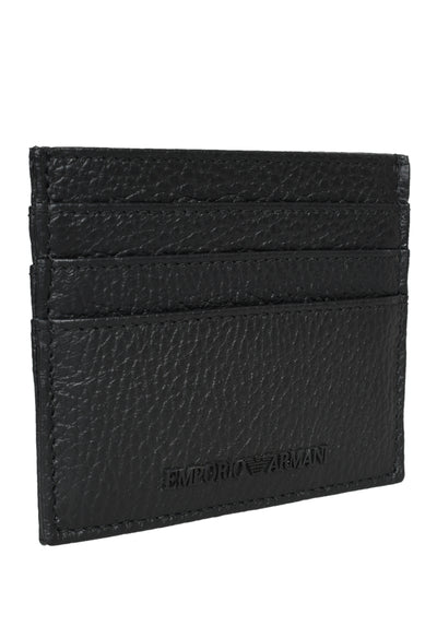 Emporio Armani logo-embossed leather cardholder and keyring