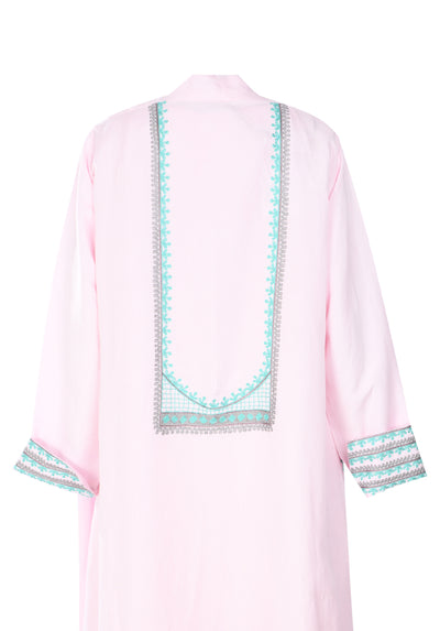 PINK EMBROIDERY TURQUOISE
