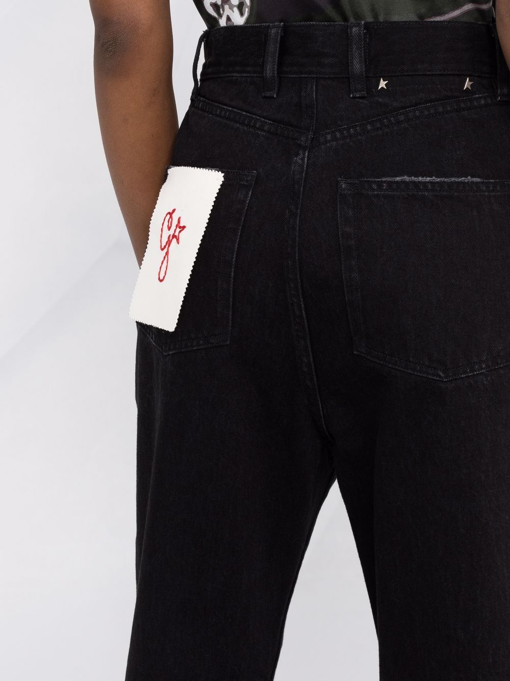 logo-patch straight-leg trousers
