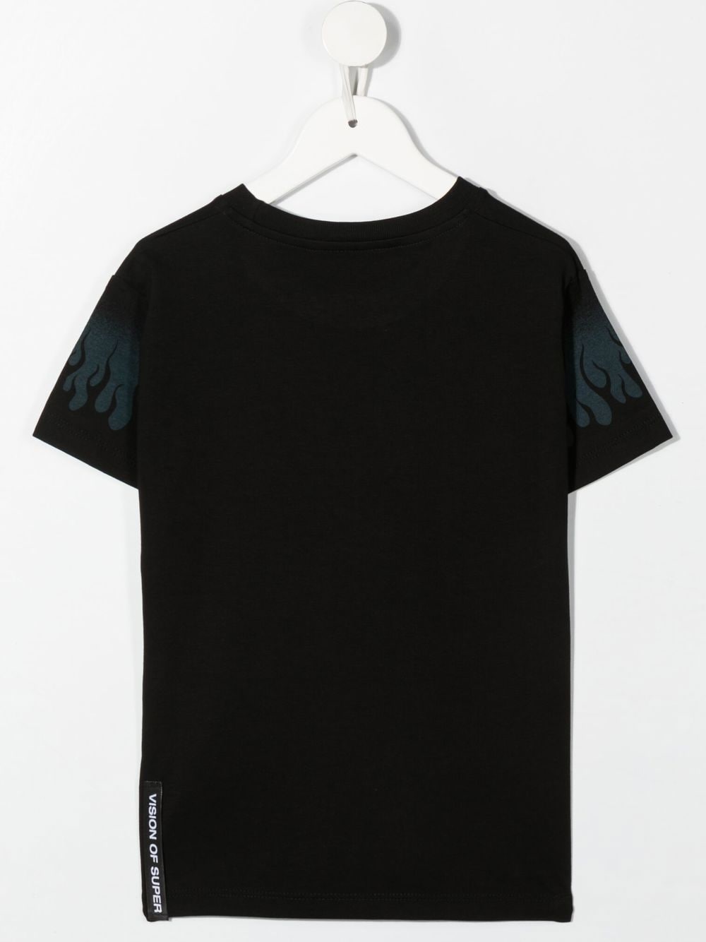 BLACK T-SHIRT WITH NEGATIVE BALSAM GREEN FLAMES