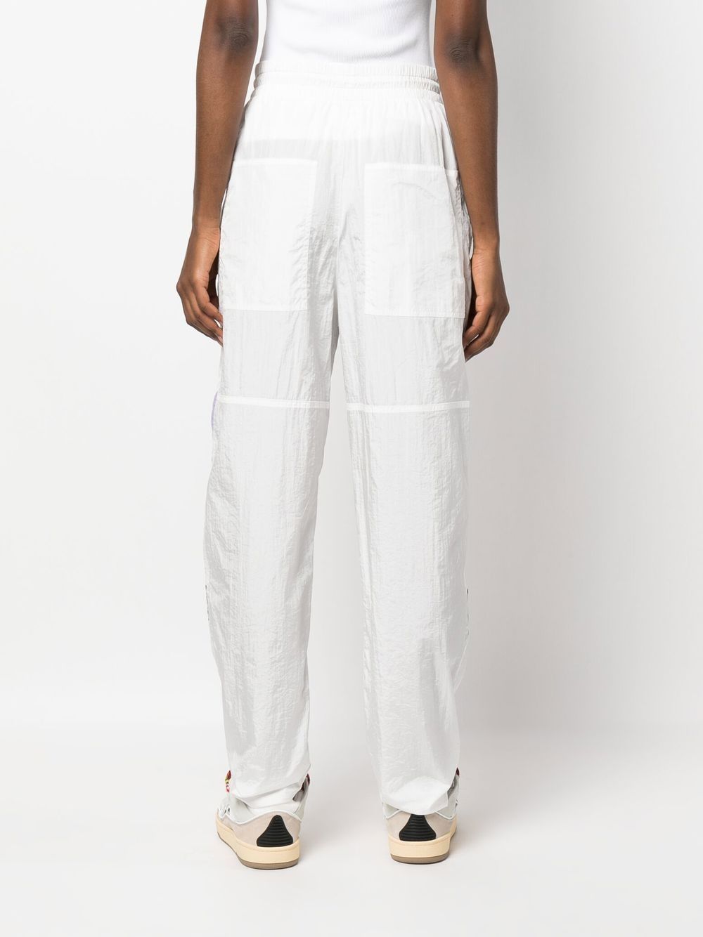 contrast-panel drawstring trousers