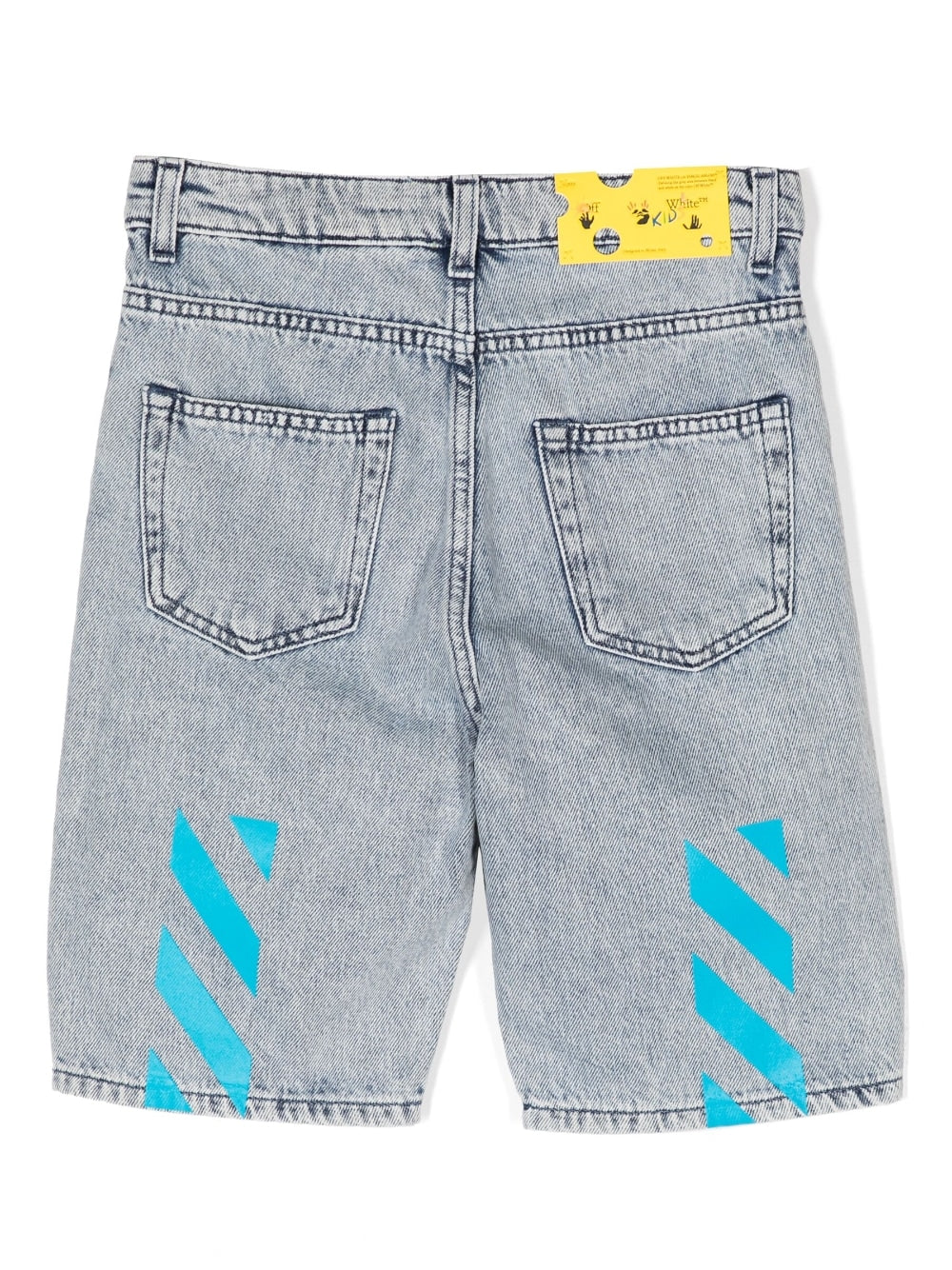 signature Diag-stripe print denim shorts