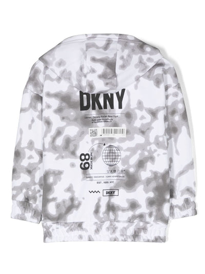 Dkny Kids tie dye-print zip-up hoodie