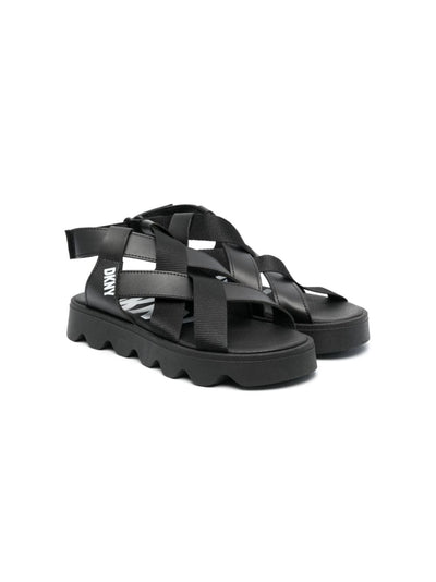 strappy-design faux-leather sandal
