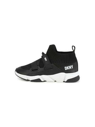 Dkny Kids ribbed-ankles touch-strap sneakers