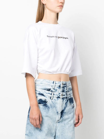 Sunset ruched cropped T-shirt كروبد تي شيرت 