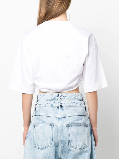Sunset ruched cropped T-shirt