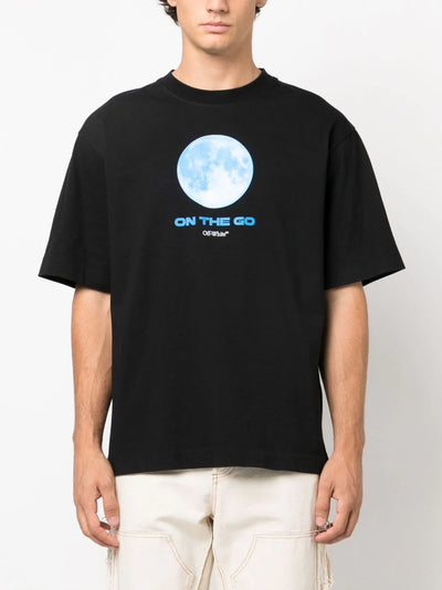 Moon-print cotton T-shirt