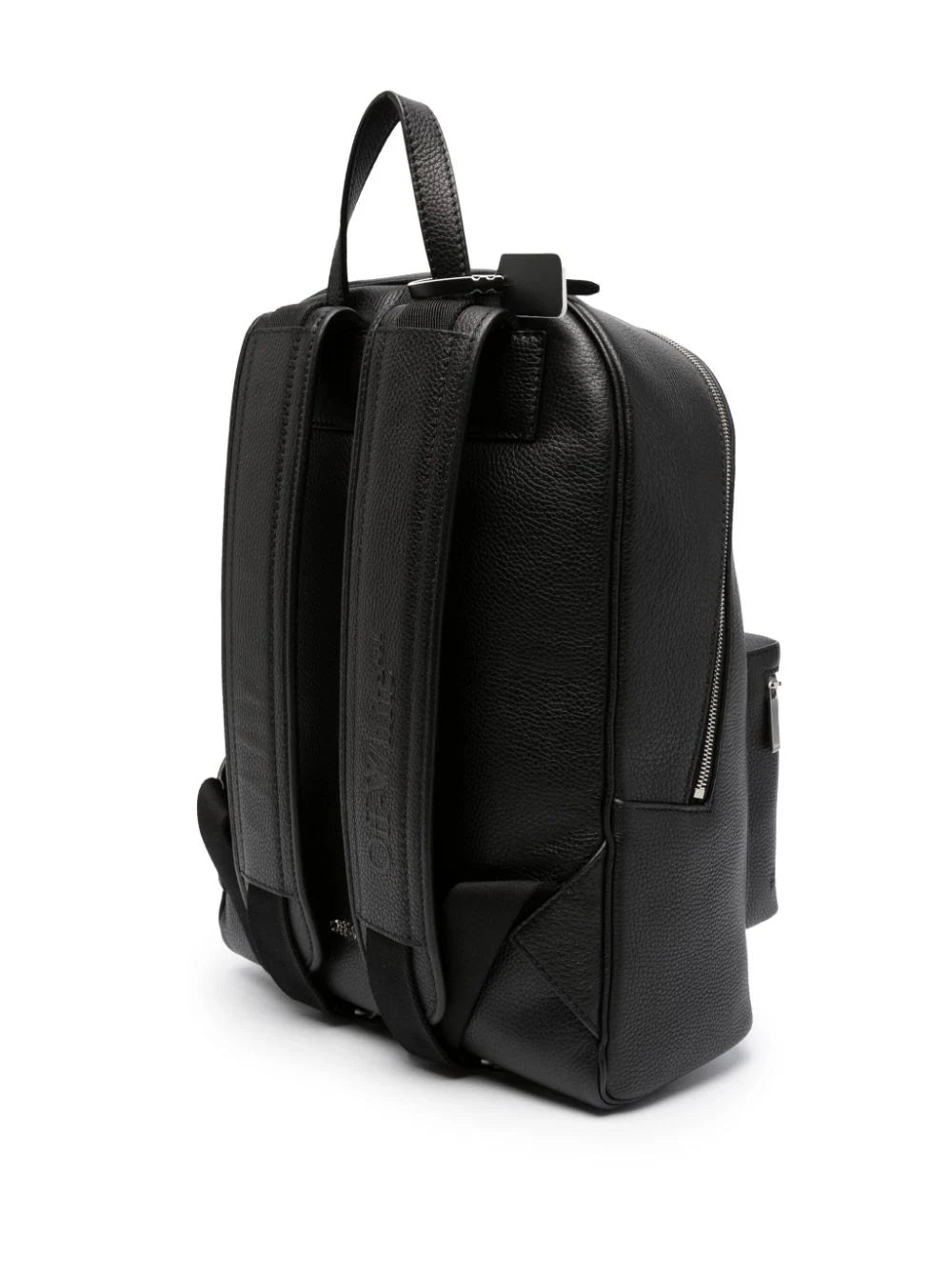 Diag-embossed leather backpack