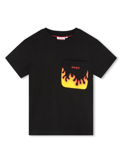 Flame-print cotton T-shirt