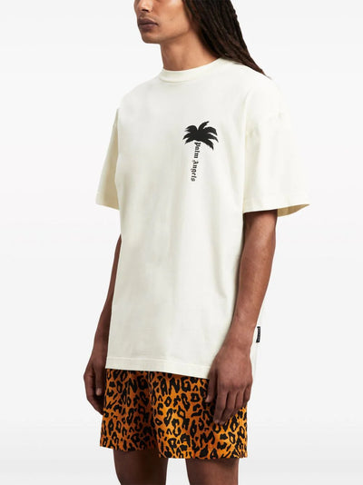 THE PALM TEE OFF WHITE BLACK