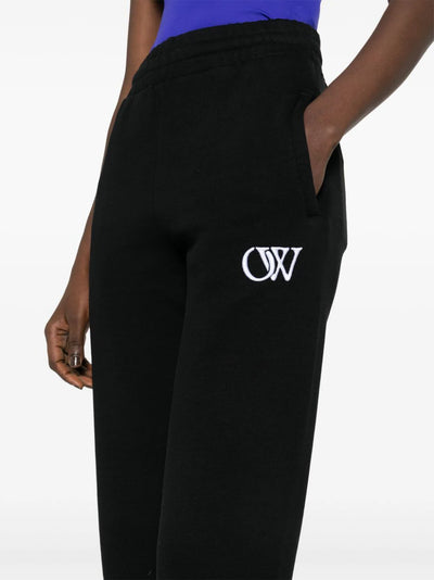 embroidered-logo cotton pants