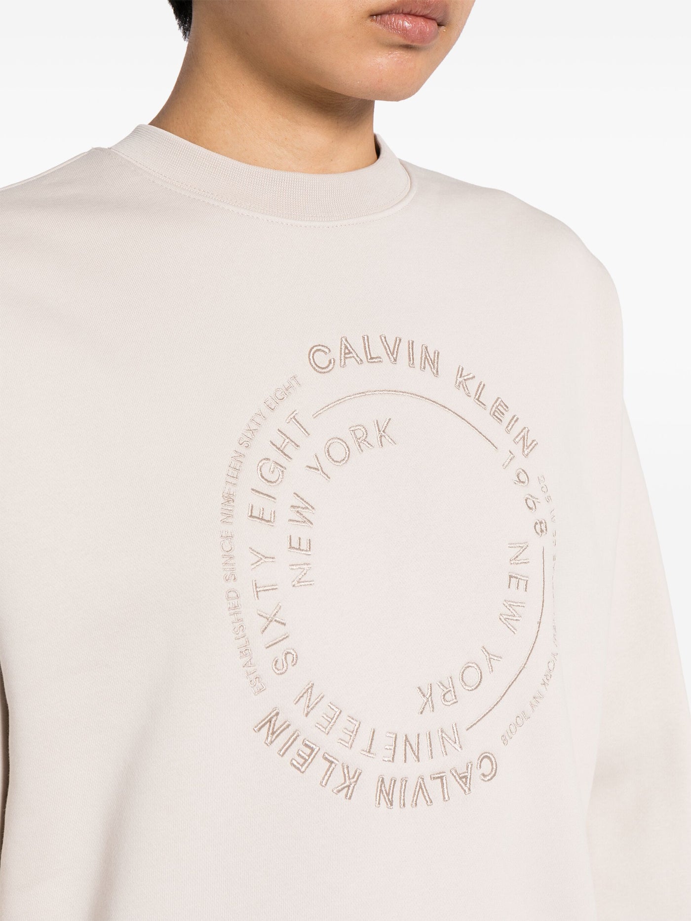 Calvin Klein logo-embroidered cotton sweatshirt