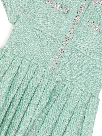 sequin-embellished pleated dress