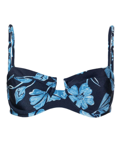 Nightflower floral-print bikini top