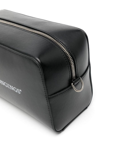 Quote leather make-up bag