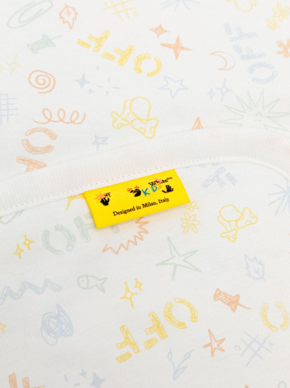 doodle-print cotton blanket بطانية