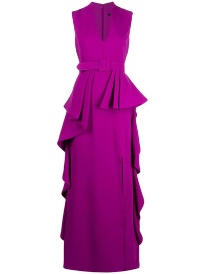 Ruffled crepe gown