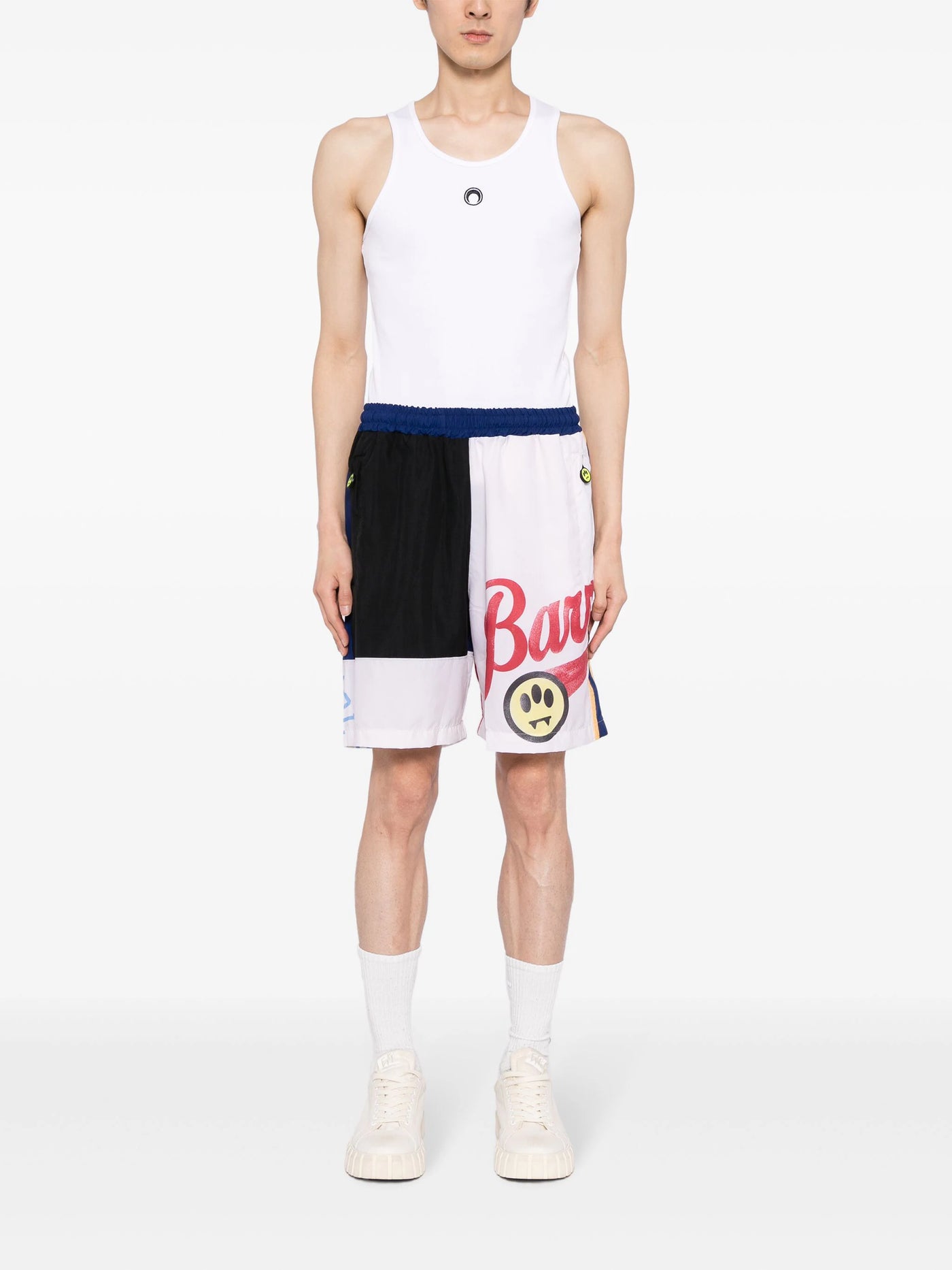 BARROW panelled colour-block track shorts
