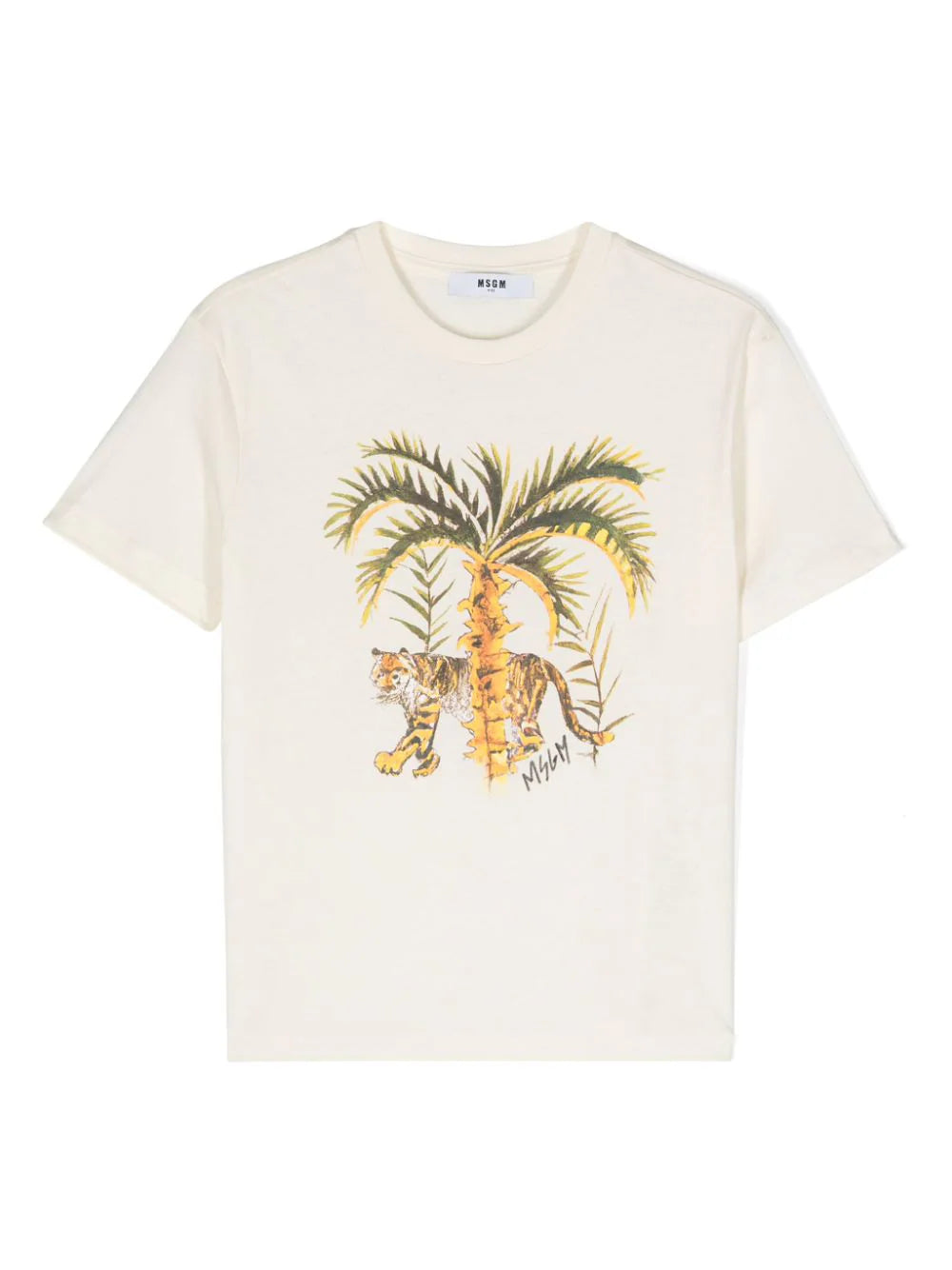 Tiger-print cotton T-shirt