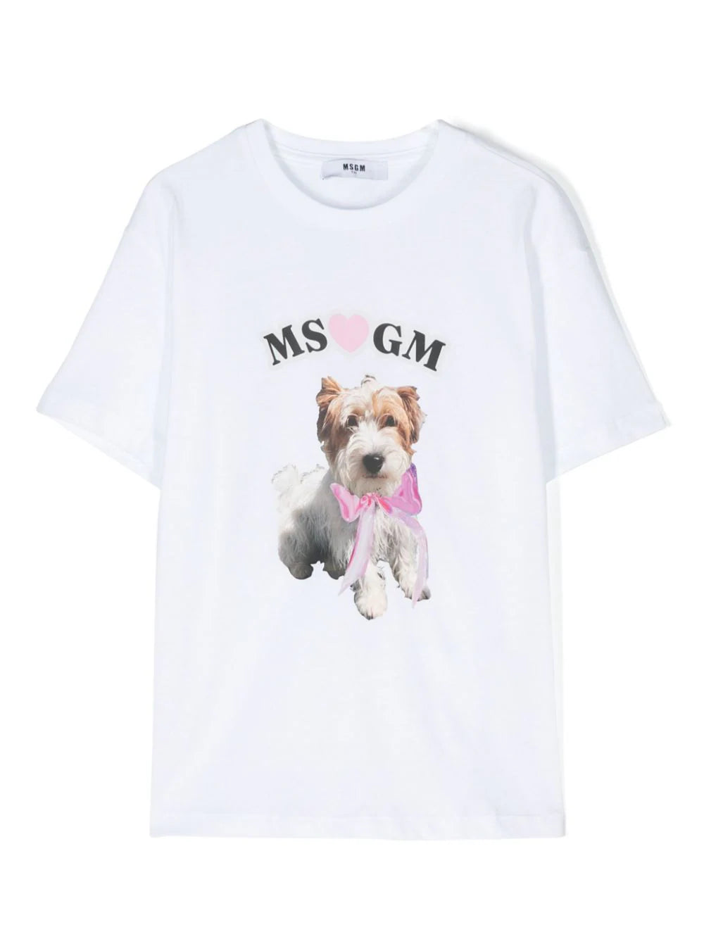 dog-print cotton T-shirt