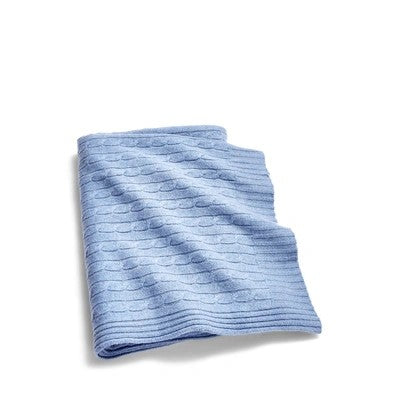 RL Cable Cashmere 60x60 Throw Blanket Heather Blue