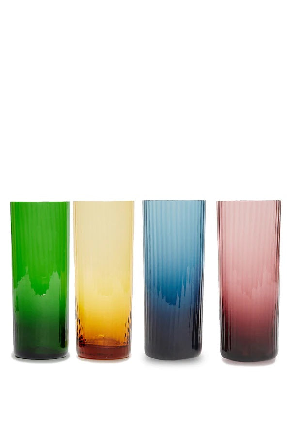 Tumbler Glass Set of 4 Femail Misty Rainbow Mix