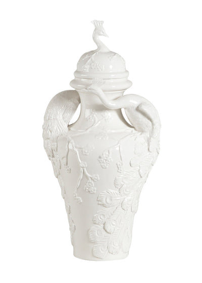 Peacock Ceramic Urn Vase