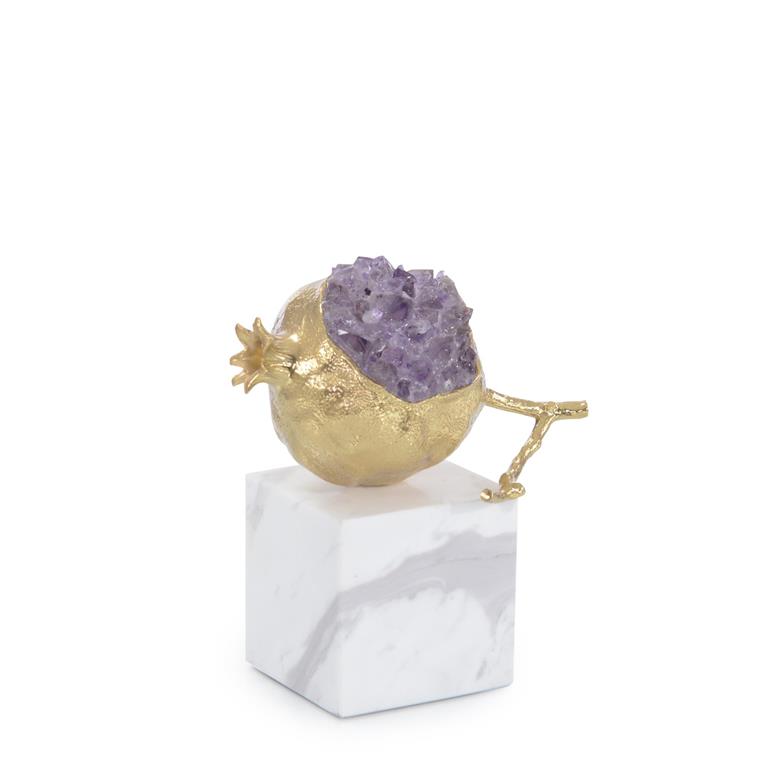 Brass And Amethyst Pomegranate Sculpture I
