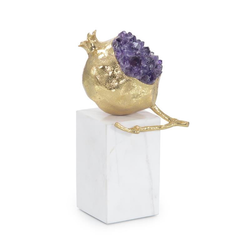 Brass And Amethyst Pomegranate Sculpture II