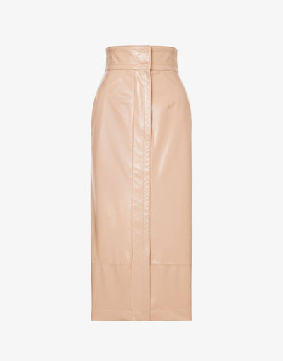 Skirt in glossy laminated leather