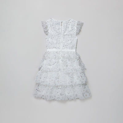 White Embellished Dress فستان
