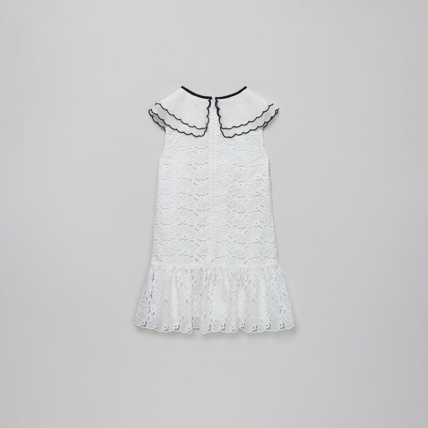 White Floral Chiffon Dress فستان 