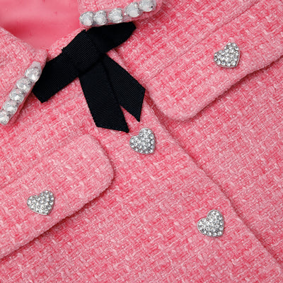 Pink Textured Woven Jacket جاكيت 