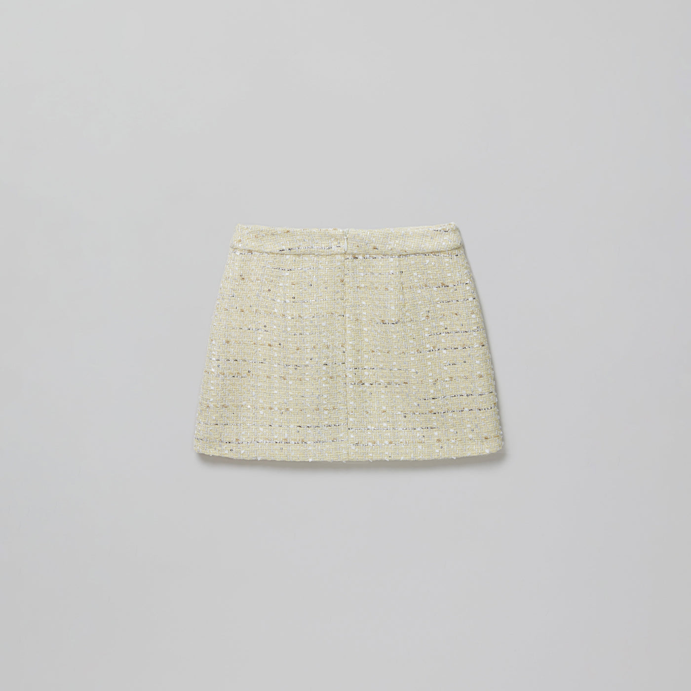 Yellow Boucle Scallop Edge Mini Skirt تنورة قصيرة 