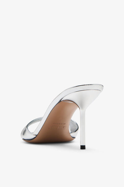 LIDIA MULE 70  Silver mirrored leather mule